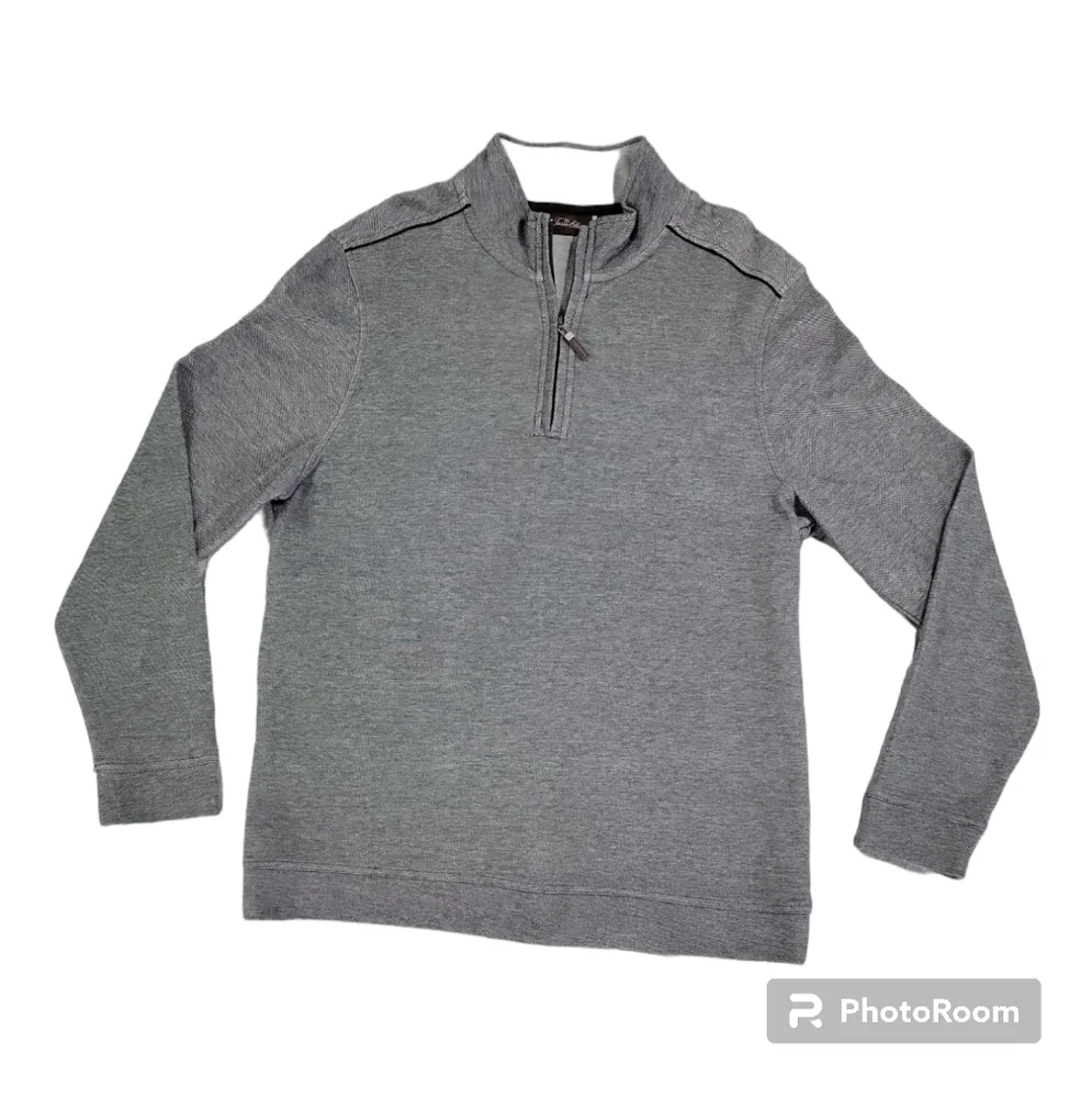Tasso Elba SPA Mens LG Gray Pullover 100% Cotton EUC Golf Basic Preppy Timeless